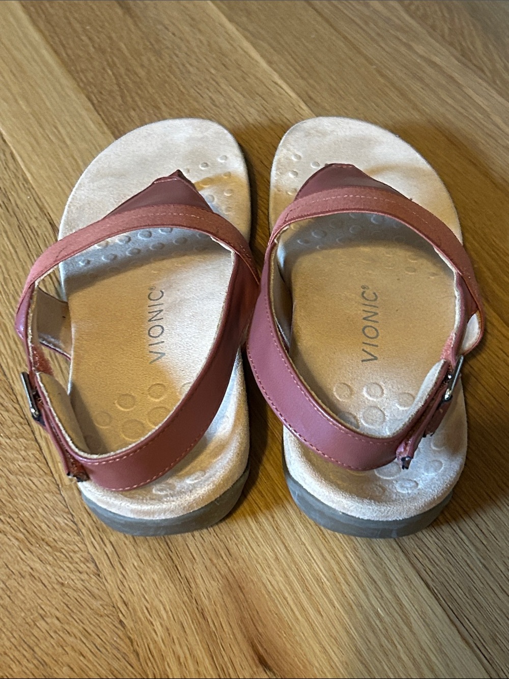 Vionic Leather Adjustable T-Strap Sandals - Danita 8.5 Womens - Picture 8 of 10